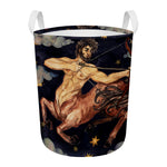 Watercolor Sagittarius Zodiac Sign Print Round Laundry Basket