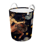 Watercolor Sagittarius Zodiac Sign Print Round Laundry Basket