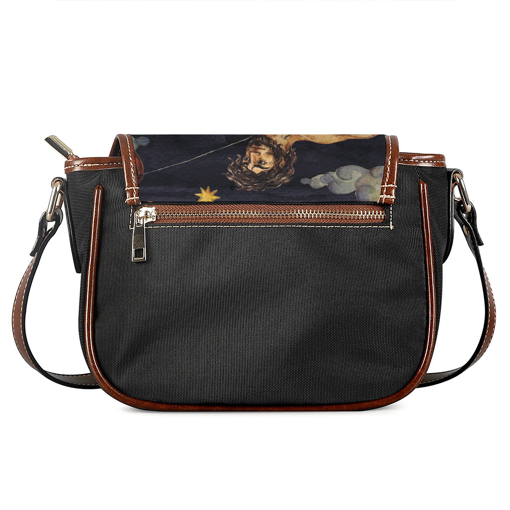 Watercolor Sagittarius Zodiac Sign Print Saddle Bag