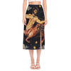 Watercolor Sagittarius Zodiac Sign Print Side Slit Midi Skirt