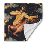Watercolor Sagittarius Zodiac Sign Print Silk Bandana