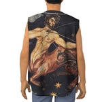 Watercolor Sagittarius Zodiac Sign Print Sleeveless Baseball Jersey