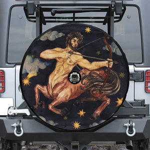 Watercolor Sagittarius Zodiac Sign Print Tire Cover With Camera Hole