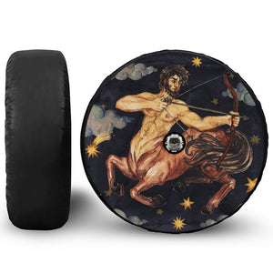 Watercolor Sagittarius Zodiac Sign Print Tire Cover With Camera Hole