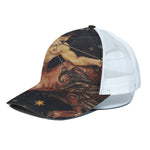 Watercolor Sagittarius Zodiac Sign Print White Mesh Trucker Cap