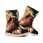 Watercolor Sagittarius Zodiac Sign Print Winter Boots