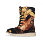 Watercolor Sagittarius Zodiac Sign Print Winter Boots