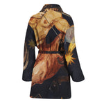 Watercolor Sagittarius Zodiac Sign Print Women's Bathrobe