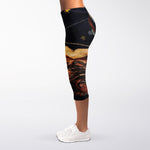 Watercolor Sagittarius Zodiac Sign Print Women's Capri Leggings