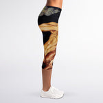 Watercolor Sagittarius Zodiac Sign Print Women's Capri Leggings