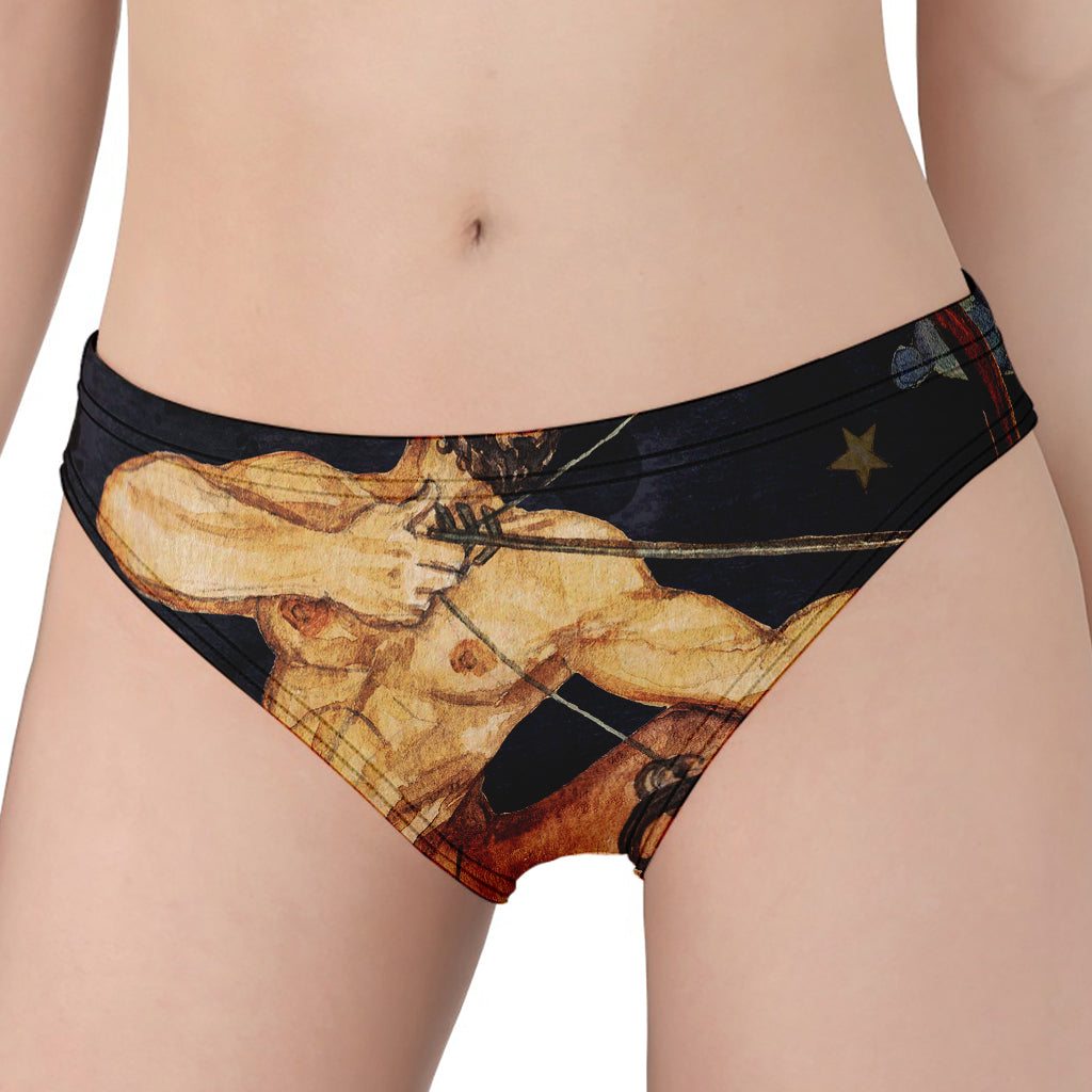 Watercolor Sagittarius Zodiac Sign Print Women's Panties