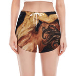 Watercolor Sagittarius Zodiac Sign Print Women's Split Running Shorts