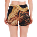 Watercolor Sagittarius Zodiac Sign Print Women's Split Running Shorts