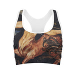 Watercolor Sagittarius Zodiac Sign Print Women's Sports Bra