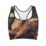 Watercolor Sagittarius Zodiac Sign Print Women's Sports Bra