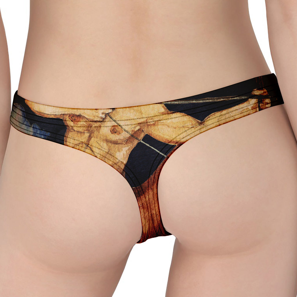 Watercolor Sagittarius Zodiac Sign Print Women's Thong