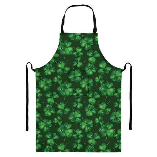Watercolor Saint Patrick's Day Print Bib Apron With Pocket