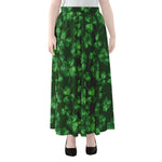Watercolor Saint Patrick's Day Print Chiffon Maxi Skirt