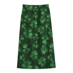 Watercolor Saint Patrick's Day Print Cotton Front Slit Maxi Skirt