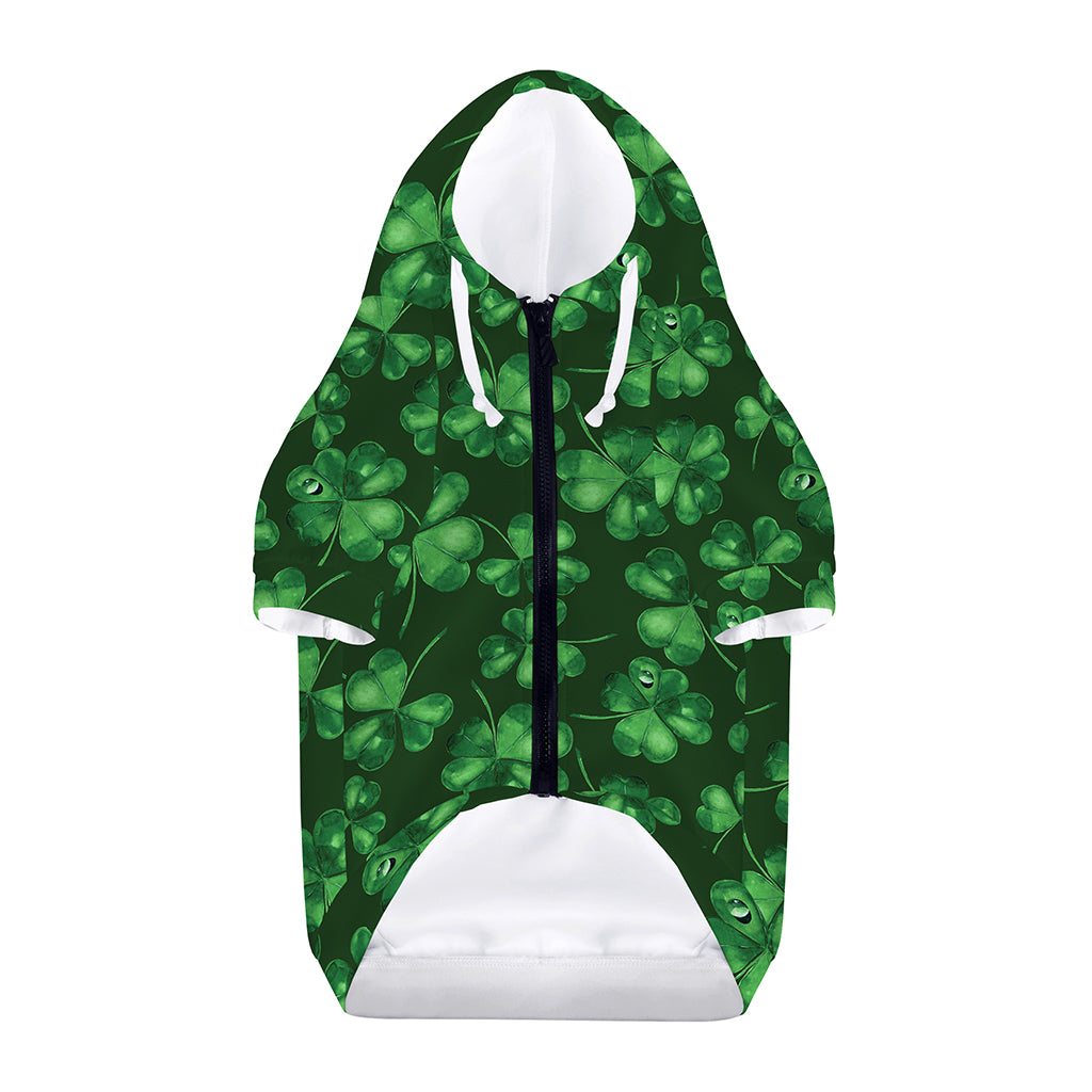 Watercolor Saint Patrick's Day Print Dog Zip Up Hoodie