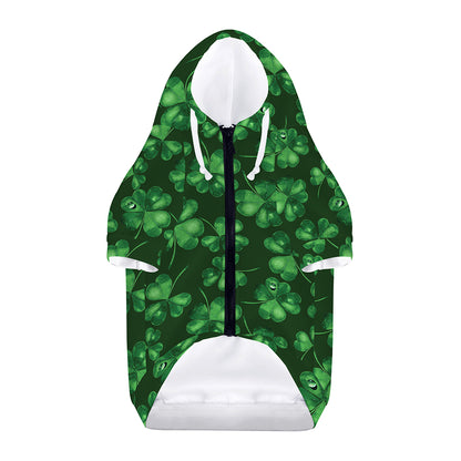 Watercolor Saint Patrick's Day Print Dog Zip Up Hoodie