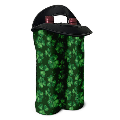 Watercolor Saint Patrick's Day Print Double Neoprene Wine Tote