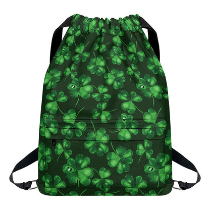 Watercolor Saint Patrick's Day Print Drawstring Backpack
