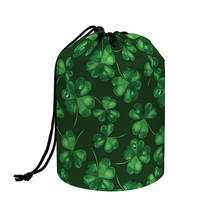 Watercolor Saint Patrick's Day Print Drawstring Makeup Bag