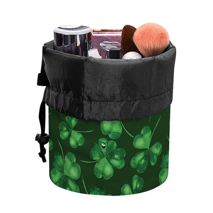 Watercolor Saint Patrick's Day Print Drawstring Makeup Bag
