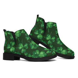 Watercolor Saint Patrick's Day Print Flat Ankle Boots