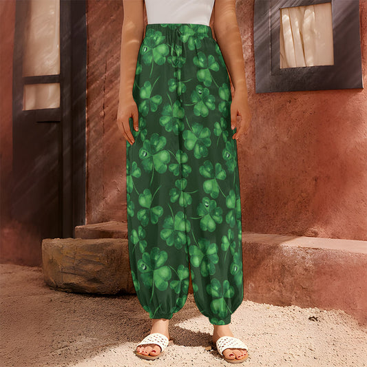 Watercolor Saint Patrick's Day Print Harem Pants