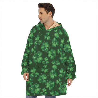 Watercolor Saint Patrick's Day Print Hoodie Blanket