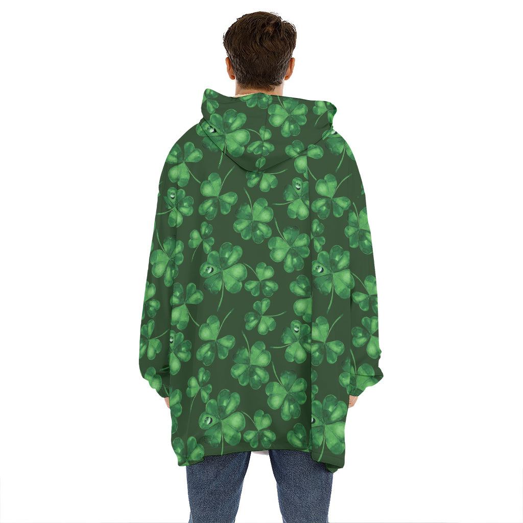 Watercolor Saint Patrick's Day Print Hoodie Blanket
