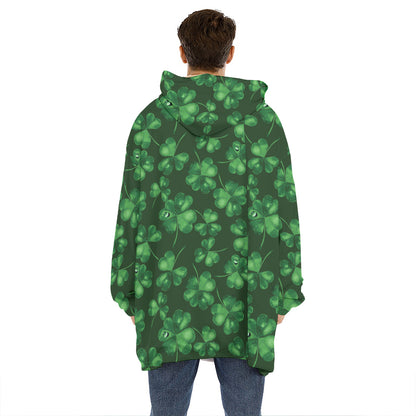 Watercolor Saint Patrick's Day Print Hoodie Blanket