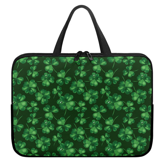 Watercolor Saint Patrick's Day Print Laptop Sleeve With Handle