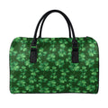 Watercolor Saint Patrick's Day Print Leather Duffel Bag
