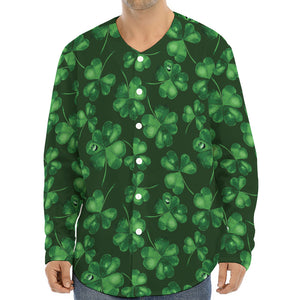 Watercolor Saint Patrick's Day Print Long Sleeve Baseball Jersey