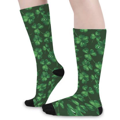 Watercolor Saint Patrick's Day Print Long Socks