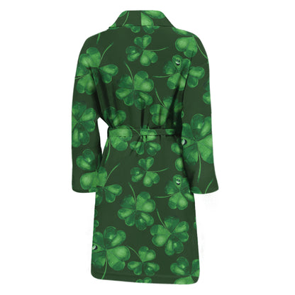 Watercolor Saint Patrick's Day Print Men's Bathrobe