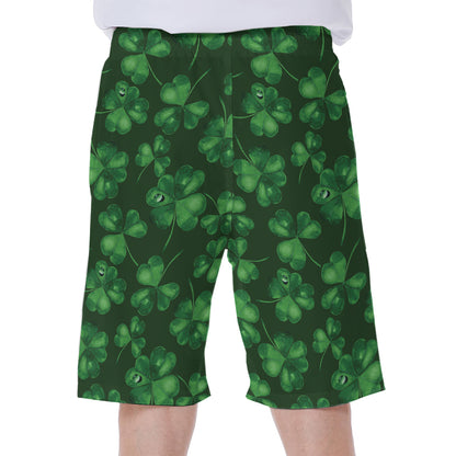 Watercolor Saint Patrick's Day Print Men's Beach Shorts