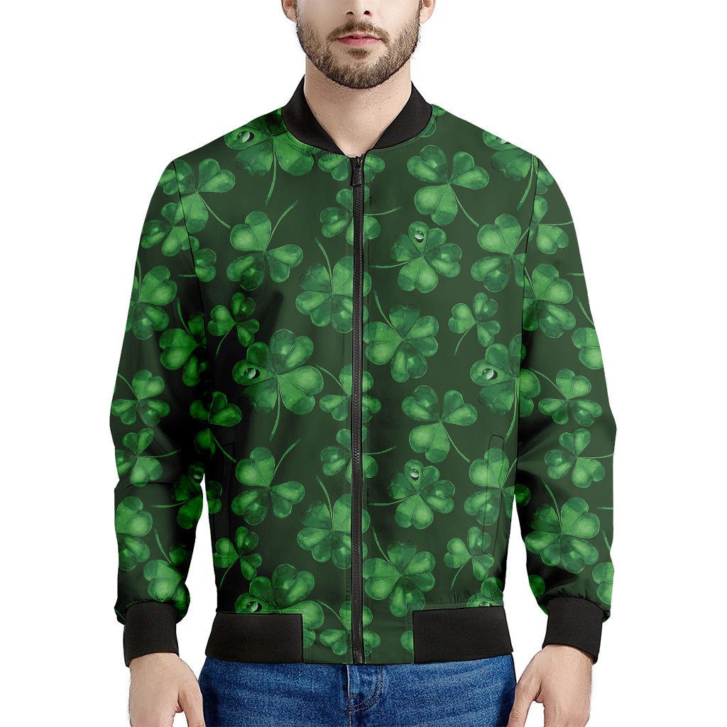 Watercolor Saint Patrick's Day Print Men's Bomber Jacket