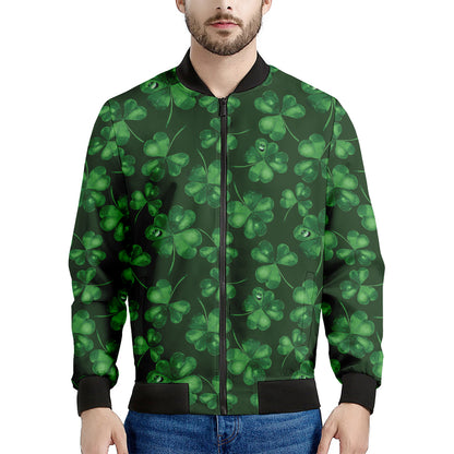 Watercolor Saint Patrick's Day Print Men's Bomber Jacket