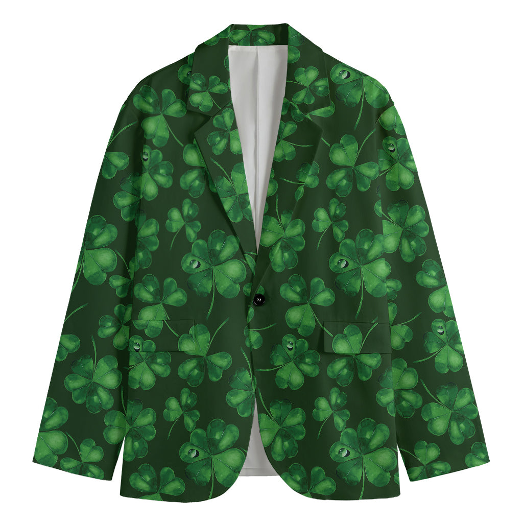 Watercolor Saint Patrick's Day Print Men's Cotton Blazer