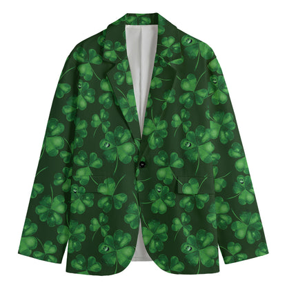Watercolor Saint Patrick's Day Print Men's Cotton Blazer