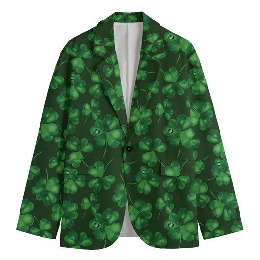 Watercolor Saint Patrick's Day Print Men's Cotton Blazer