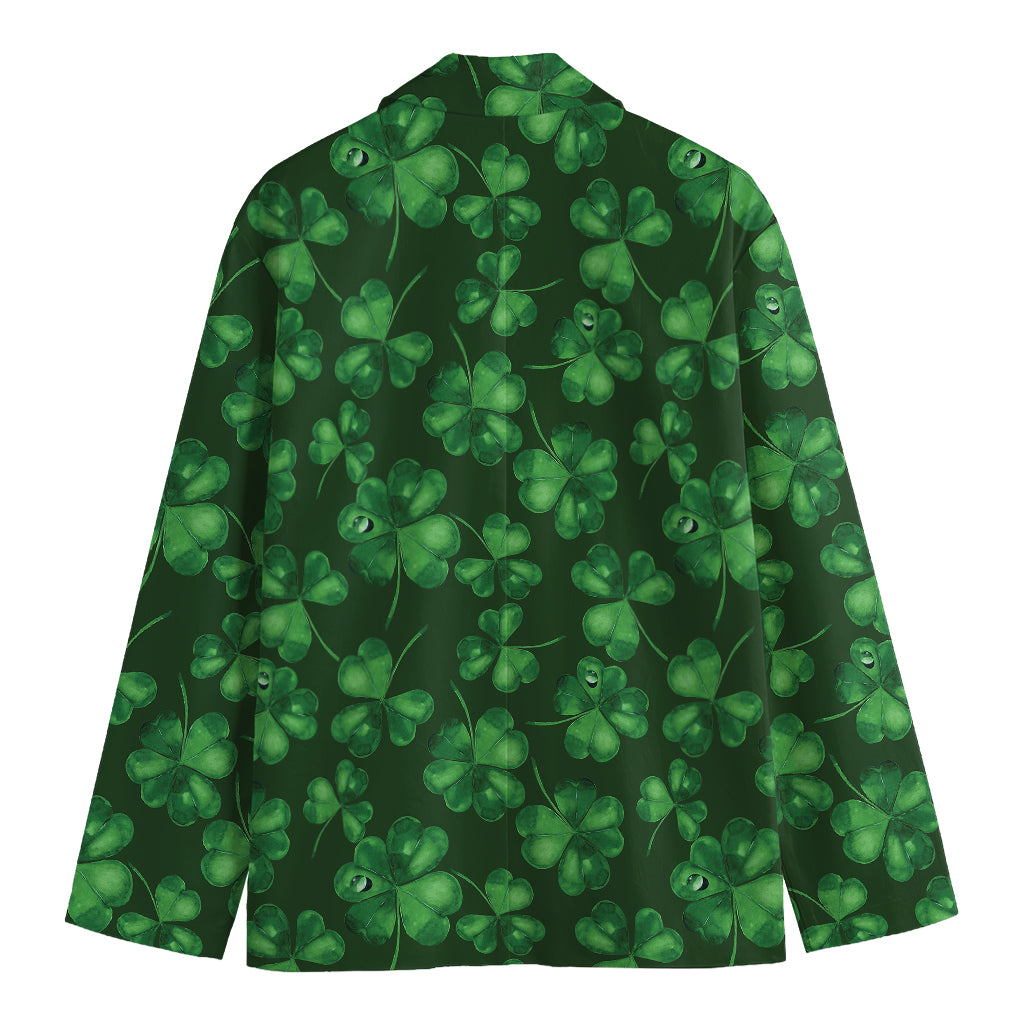 Watercolor Saint Patrick's Day Print Men's Cotton Blazer