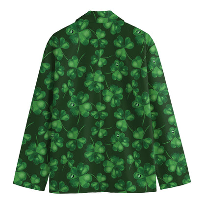 Watercolor Saint Patrick's Day Print Men's Cotton Blazer