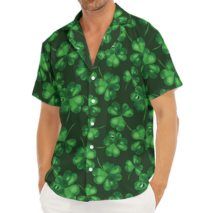 Watercolor Saint Patrick's Day Print Men's Deep V-Neck Shirt
