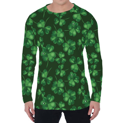 Watercolor Saint Patrick's Day Print Men's Long Sleeve T-Shirt