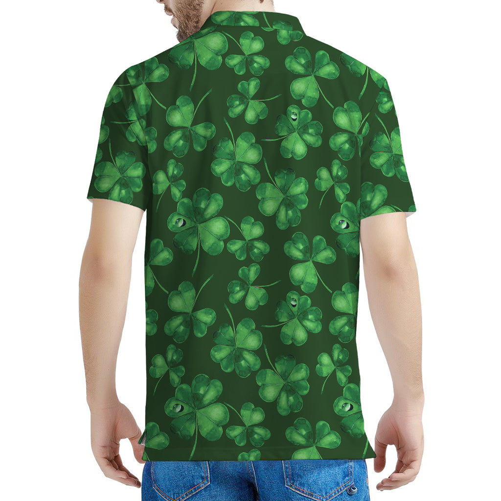 Watercolor Saint Patrick's Day Print Men's Polo Shirt
